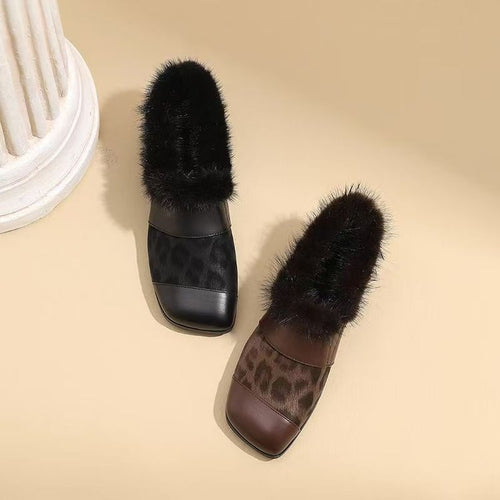 Damen Stilvolle Slipper mit Fellbesatz – Lioré