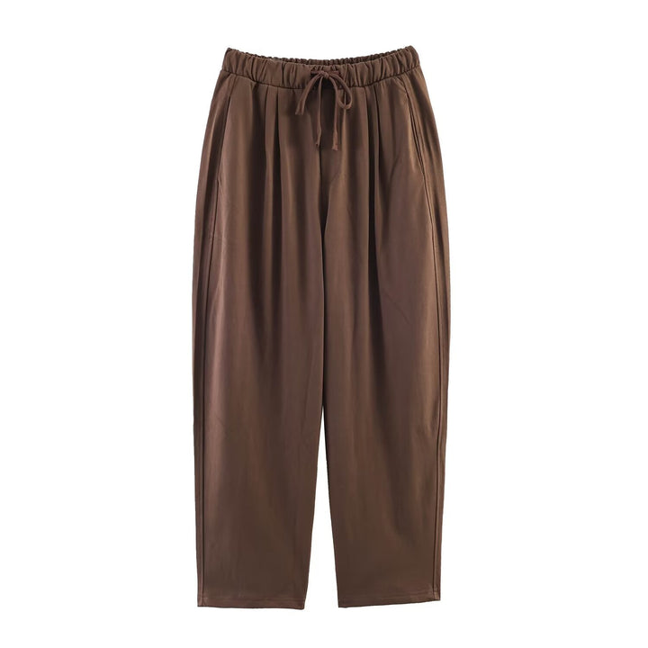 Damen Loungewear-Set aus weichem Jersey mit überlappendem Layer-Top und elastischer Highwaist-Hose Echo Archiv