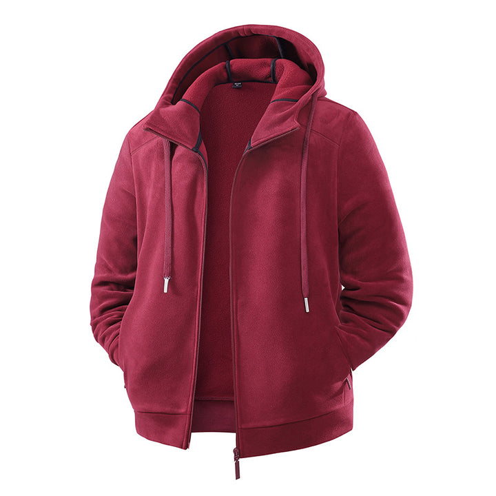Herren Fleece-Softshell Hybridkapuzenjacke mit Teddy-Innenfutter & verstellbarer Kapuze Echoarchiv