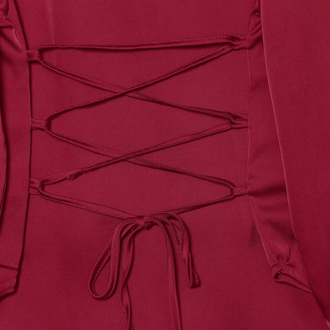 Damen Seidenähnliche Bluse mit Bindeschleife, Oversize-Schnitt und verdeckter Knopfleiste Echoarchiv