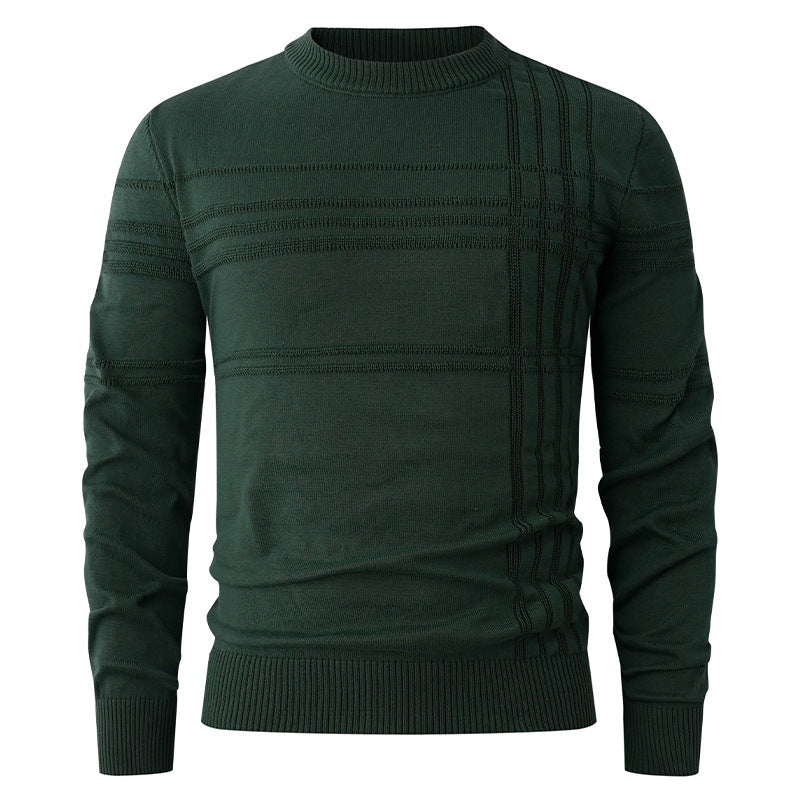 Herren nan Feinstrick-Pullover Rundhals mit geprägter Streifenstruktur und schmaler Silhouette Echo Archiv