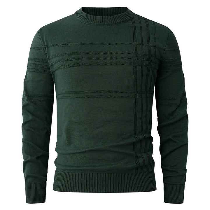 Herren nan Feinstrick-Pullover Rundhals mit geprägter Streifenstruktur und schmaler Silhouette Echo Archiv