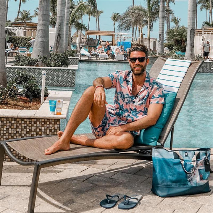Herren Sommerliches Freizeit-Set mit kurzem Arm und elastischem Bund Echoarchiv