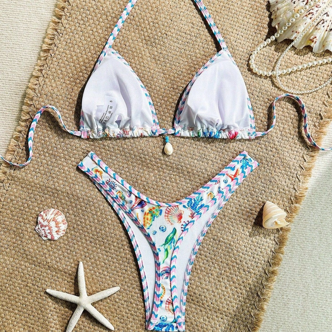 Damen Triangel-Bikini mit maritimem Muster und stylischen Details Echo Archiv