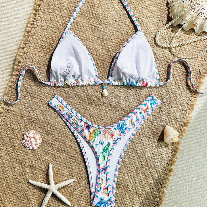 Damen Triangel-Bikini mit maritimem Muster und stylischen Details Echo Archiv