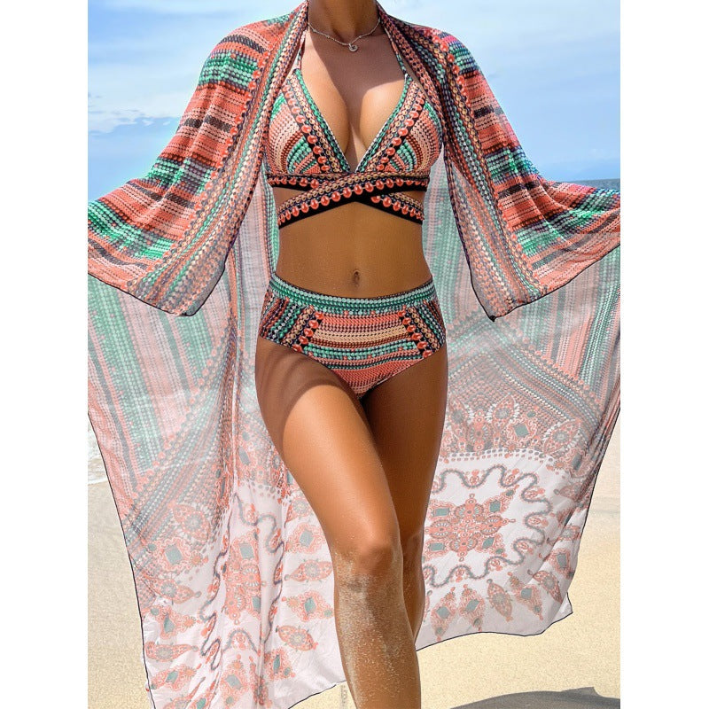 Damen Hochwertiger Bikini-Set mit einzigartigem Muster Echo Archiv