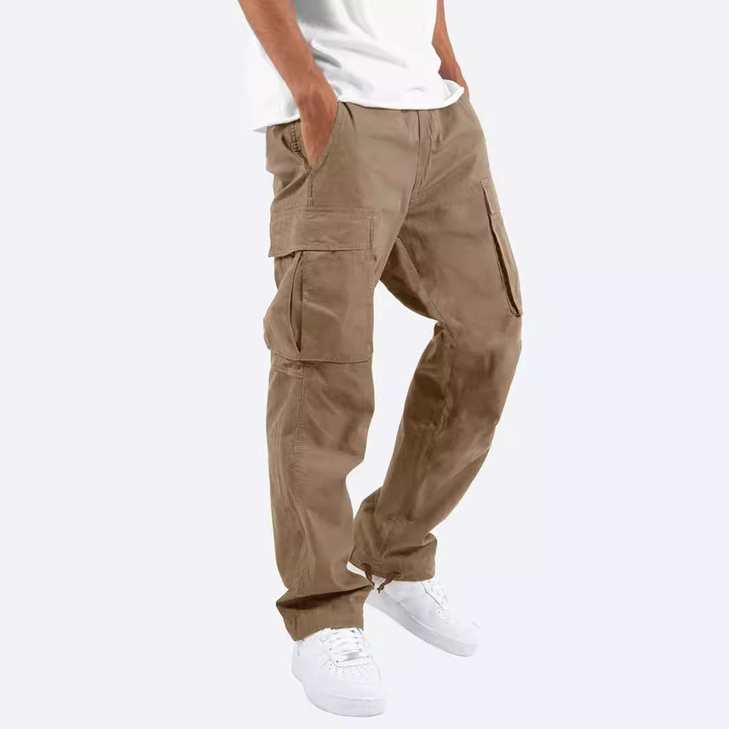 Herren nan lässige Baumwoll Cargo-Hose mit Multi-Taschen und verstellbarem Saum Echo Archiv