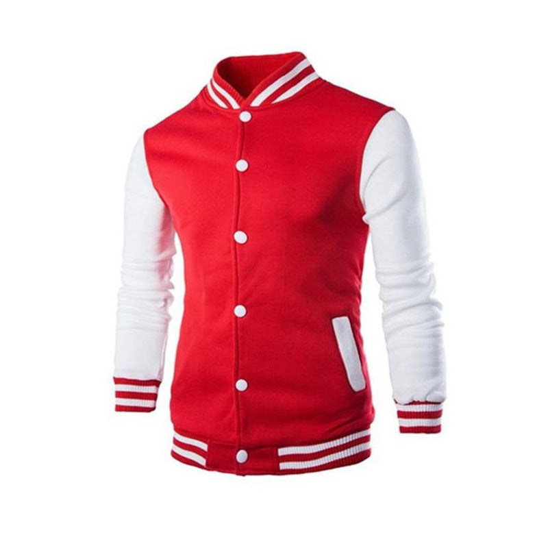 Herren Sportliche Collegejacke mit kontrastierenden Ärmeln und Druckknöpfen Echoarchiv