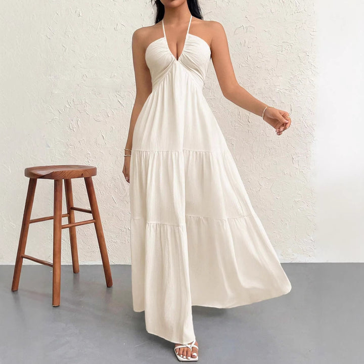 Damen Maxikleid mit tiefer Frontausschnitt und schwingendem Rock Echo Archiv