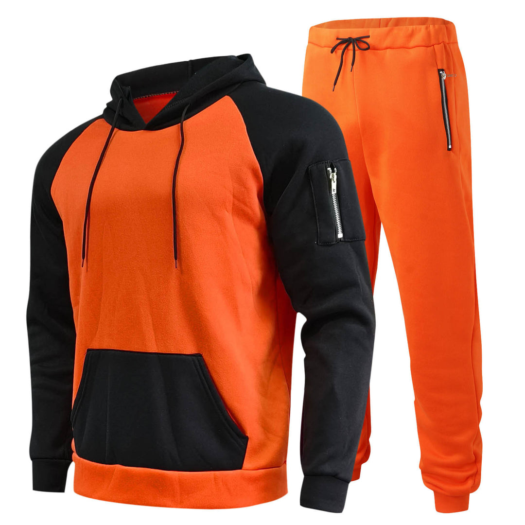 Herren Sportliches Kapuzenpullover- und Jogginghosen-Set mit funktionalen Seitentaschen Echoarchiv