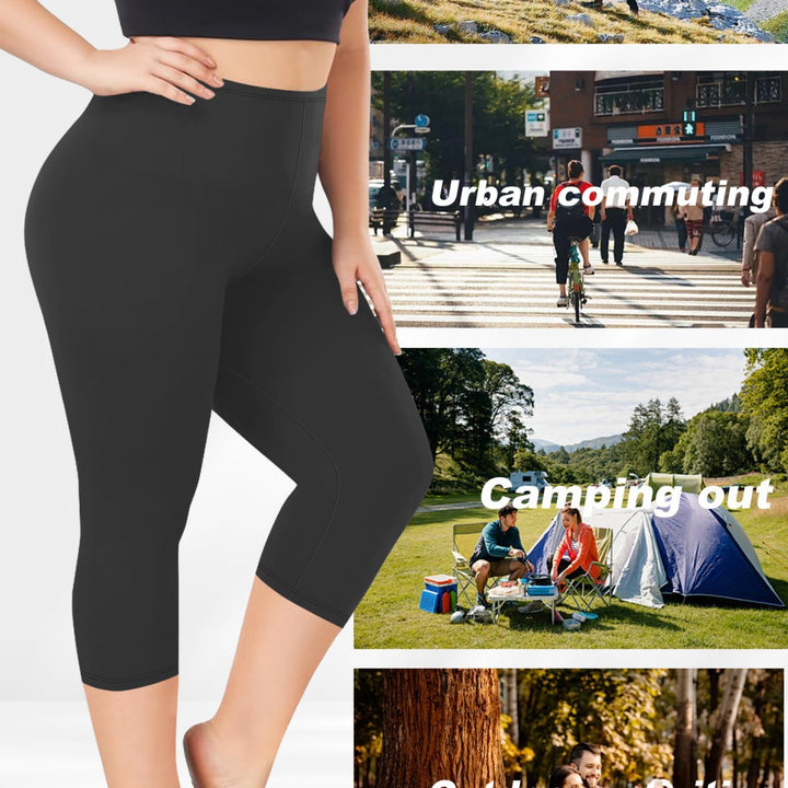 Damen Capri-Biker-Shorts mit hohem Bund und stützender Kompression echoarchiv-