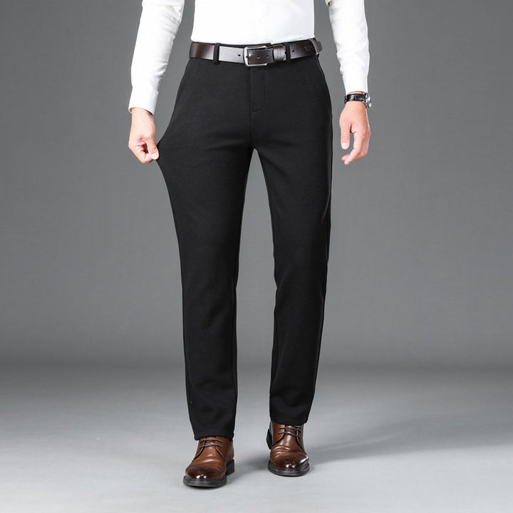 Herren Elegante Stretch-Wolloptik-Hose mit geradem Schnitt und elastischem Bund Echo Archiv