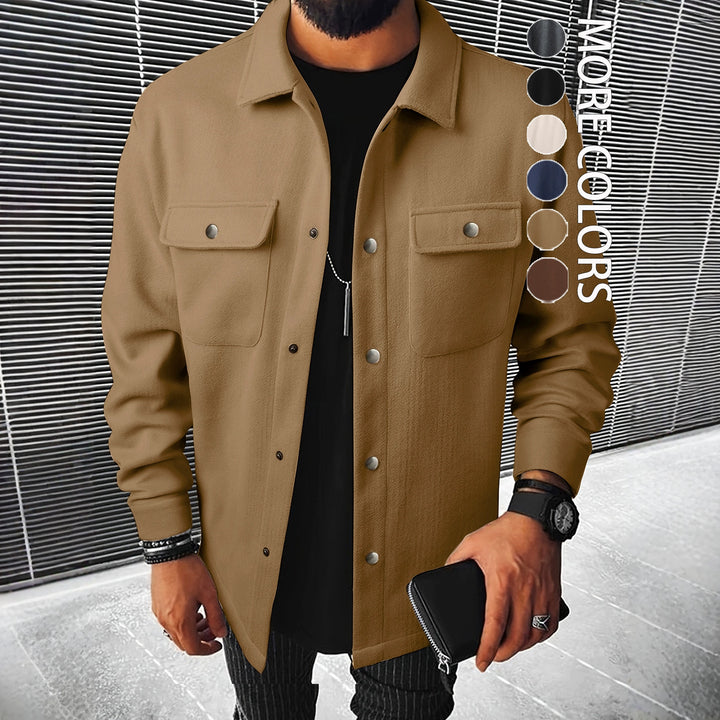 Herren nan Hemdenjacke aus Wollmix mit Druckknöpfen und Pattentaschen Echo Archiv