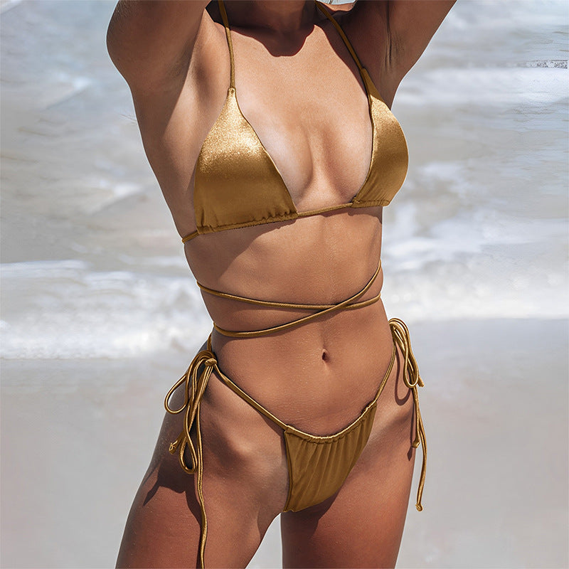 Damen Triangel-Bikini mit dekorativem Wickeldesign Echo Archiv