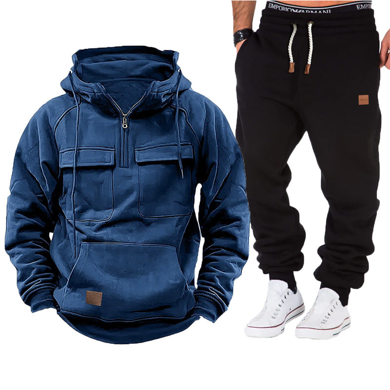 Herren funktionale Kapuzenjacke mit durchgehendem Reißverschluss und praktischen Taschen Echoarchiv