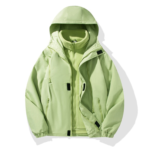 Herren Zweiteiler Regen- und Thermojacke mit abnehmbarer Fleece-Innenjacke und winddichter Membran – Taviero