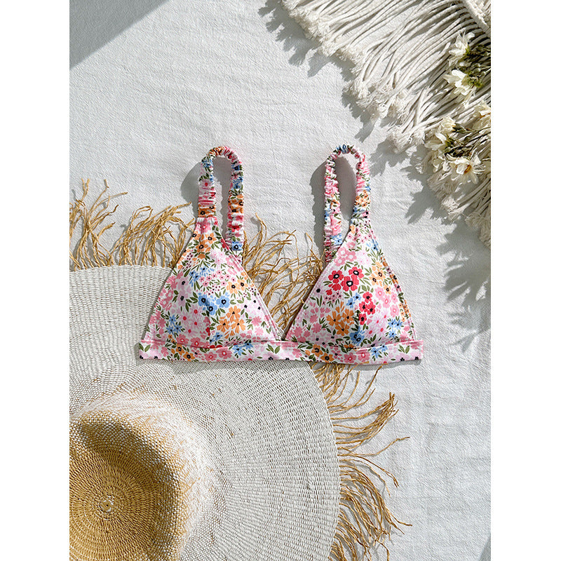 Damen Triangel-Bikini mit floralem Muster und breiten Trägern Echo Archiv