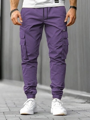 Herren Cargo-Jogginghose mit multifunktionalen Klapp- & Reißverschlusstaschen, elastischem Bund und tapered Bein Echo Archiv
