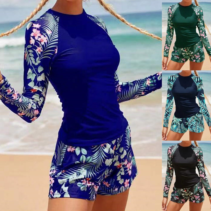 Damen Uv-Schutz Badeanzug mit Langen Ärmeln und Shorts Echoarchiv