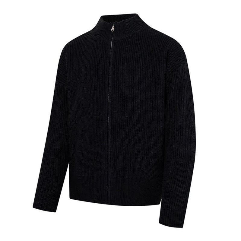 Damen Grobstrick-Zipjacke mit Stehkragen und oversized Passform Echoarchiv
