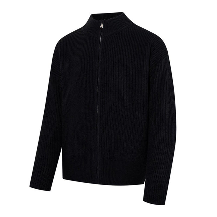 Damen Grobstrick-Zipjacke mit Stehkragen und oversized Passform Echoarchiv