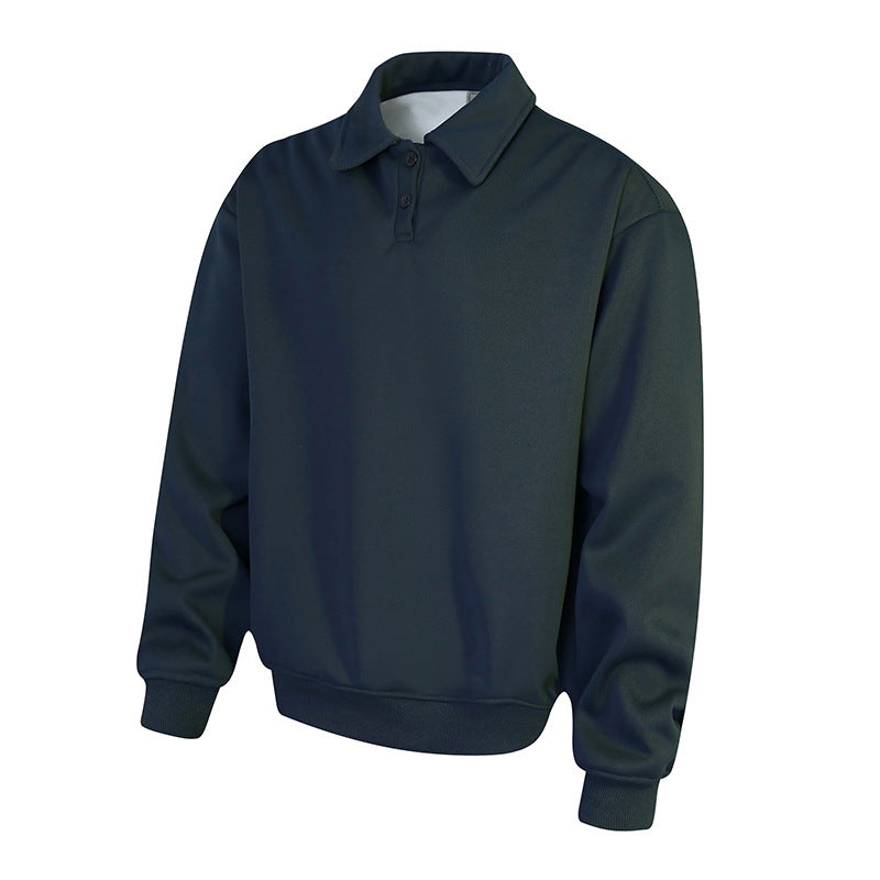 Herren Polo‑Sweatshirt im Oversize‑Relaxed‑Fit mit Rippbündchen und Knopfleiste Echo Archiv