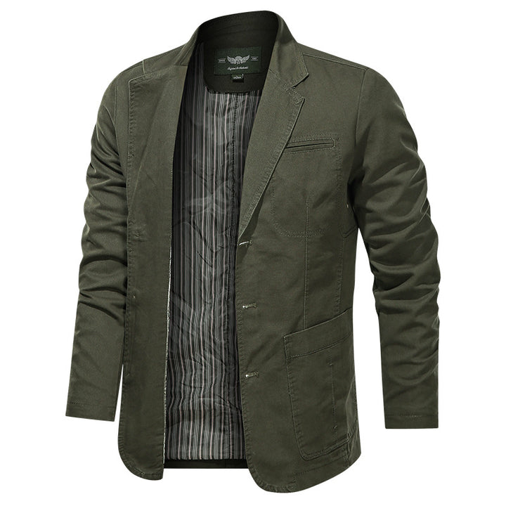 Herren nan leichtes Baumwollblazer Sakko mit gestreiftem Innenfutter Echo Archiv