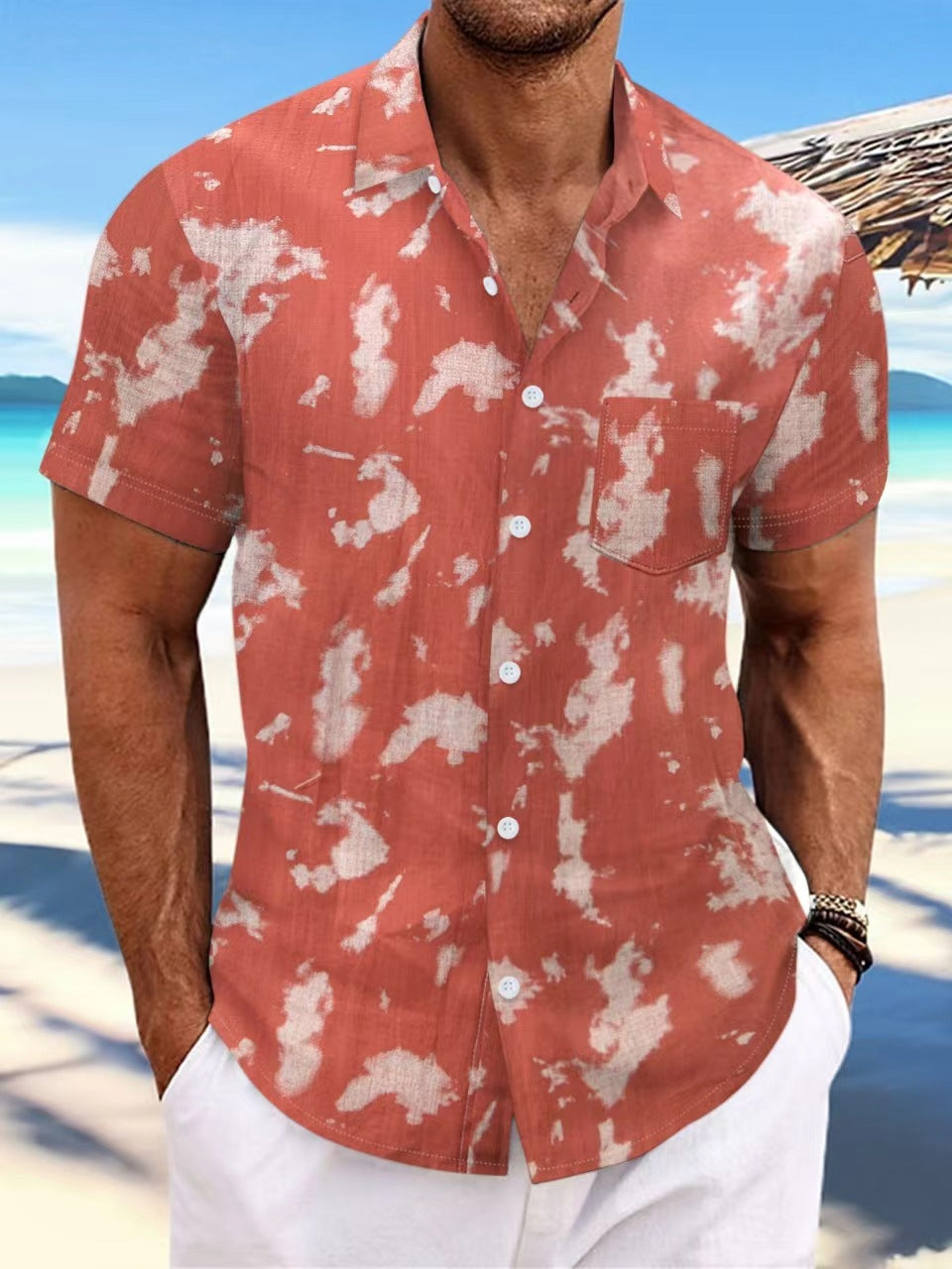 Herren Freizeit Kurzarmhemd mit modischem Design Echoarchiv
