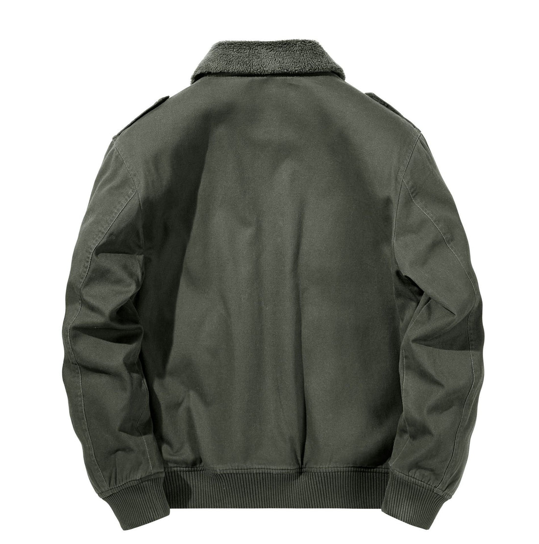 Herren Utility-Pilotenjacke mit Sherpa-Innenfutter Schulterklappen und aufgesetzten Taschen – Taviero