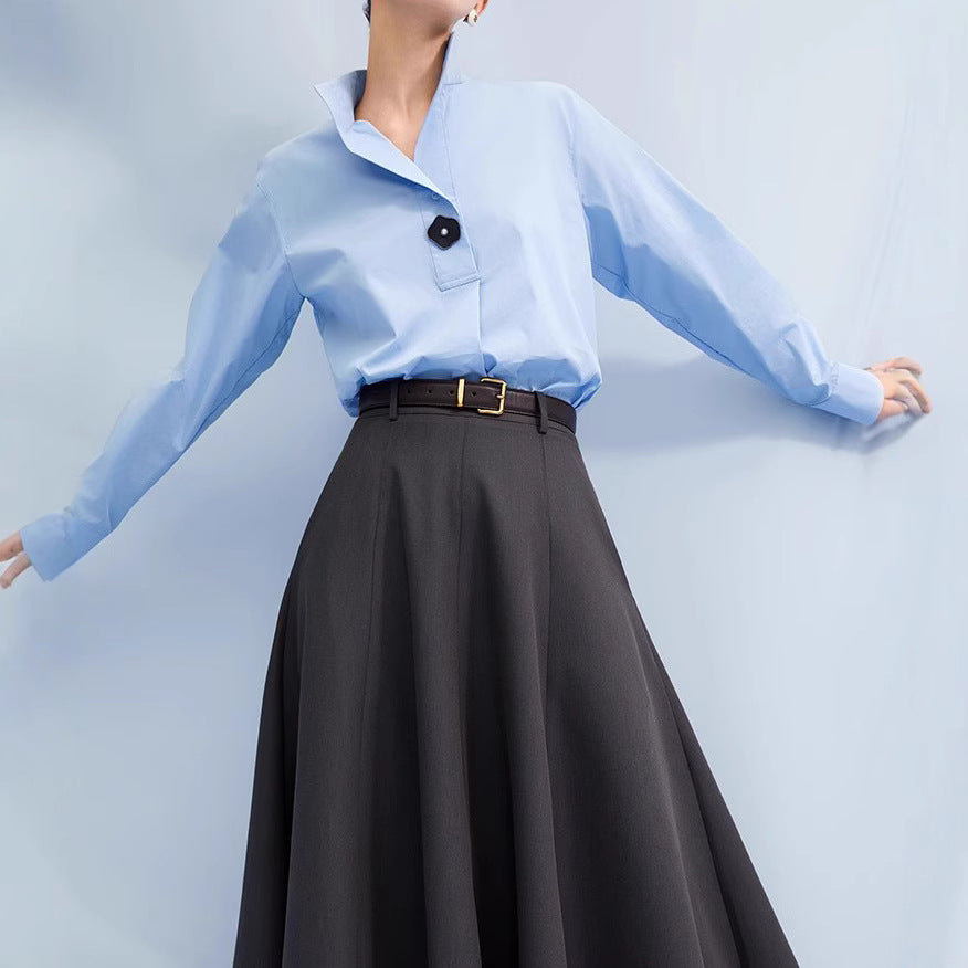 Damen Eleganter Maxirock mit Weit geschnittenem Design Echoarchiv
