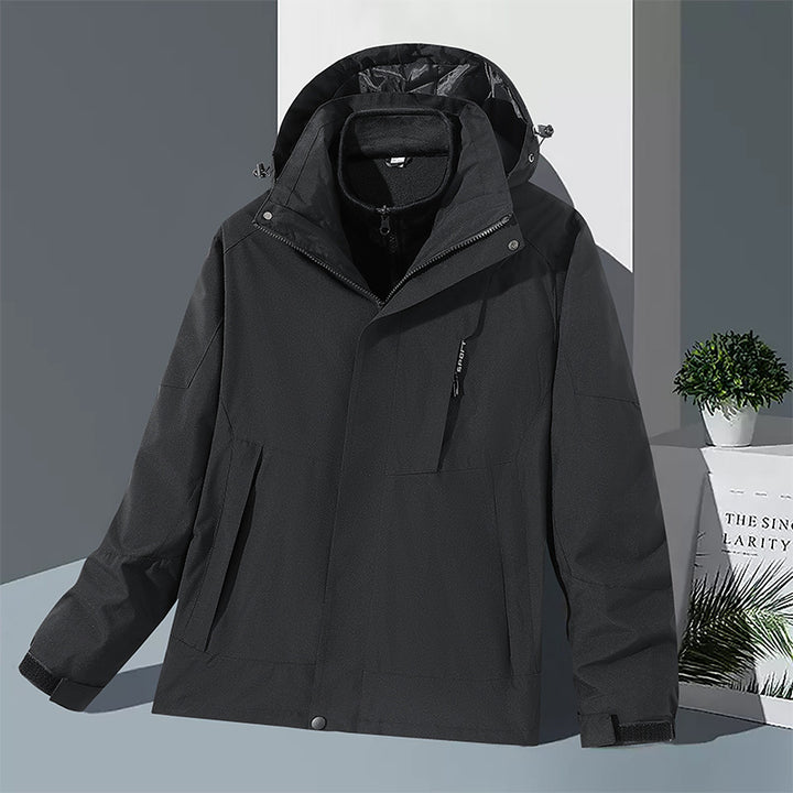 Männliche winddichte Softshelljacke mit integriertem Mikrofaserschicht und verstellbarer Kapuze – Taviero