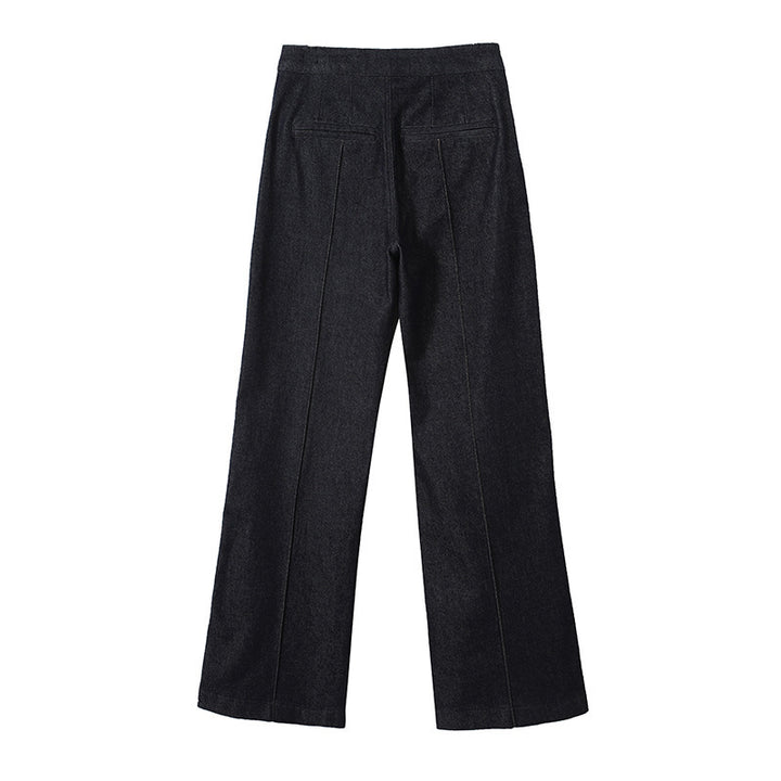 Damen High‑Waist Weite Denimhose mit durchgehender Mittelnaht und aufgesetzten Taschen Echo Archiv