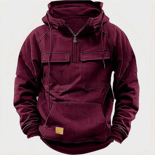 Herren stylischer Kapuzenpullover mit funktionalen Taschen und modernem Reißverschluss Echoarchiv