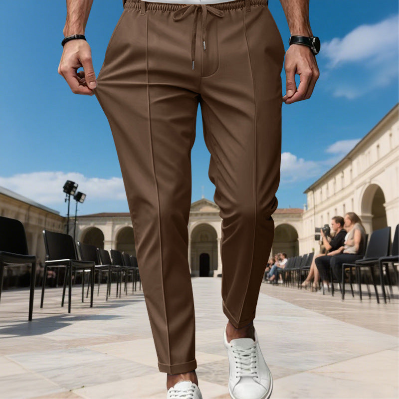 Herren moderne Chinohose mit bequemem elastischem Bund und praktischen Seitentaschen Echoarchiv