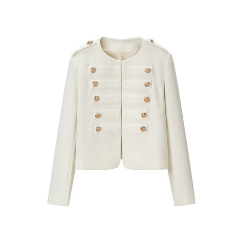 Damen Kurzjacke im militärischen Stil mit goldfarbenen Zierknöpfen Echoarchiv
