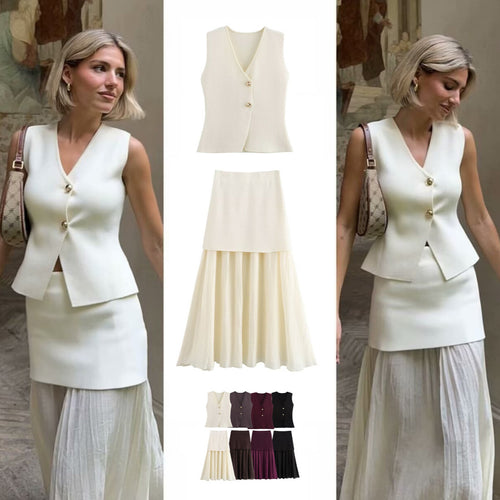 Damen Zweilagiger Chiffon-Maxirock mit glattem Hüftbesatz und A‑Linien‑Fall Echo Archiv