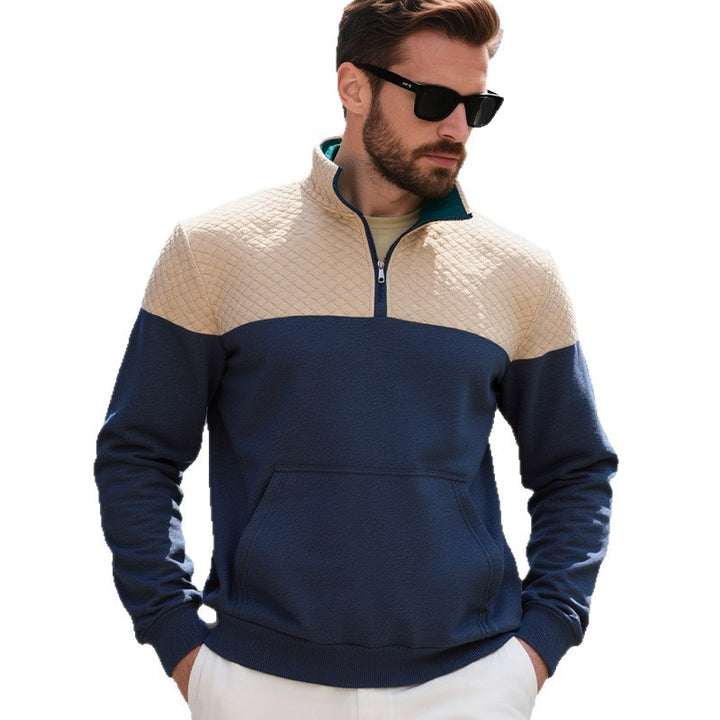 Herren modischer Sweatshirt mit hohem Kragen und zwei Taschen Echoarchiv