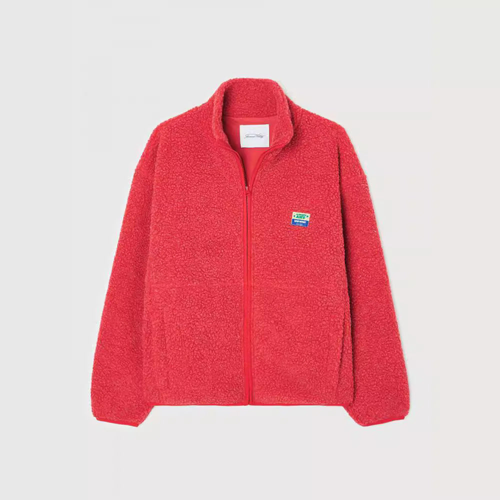 Damen Plüschjacke mit hohem Kragen und seitlichen Taschen Echoarchiv