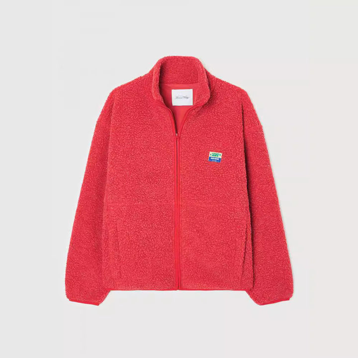 Damen Plüschjacke mit hohem Kragen und seitlichen Taschen Echoarchiv