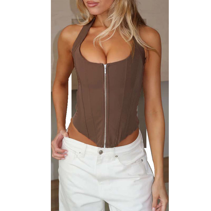 Damen Crop Top mit Reißverschluss Echo Archiv