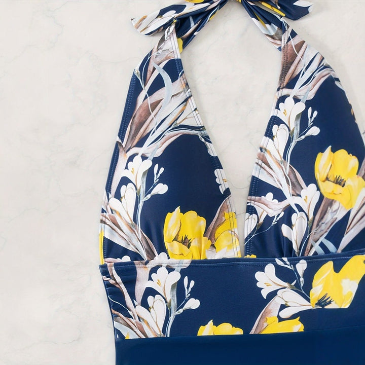 Damen Hochgeschnittener Floral Badeanzug Echo Archiv
