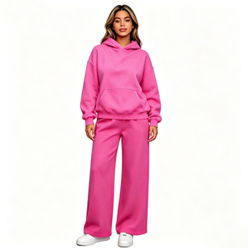 Damen Lässiger Kapuzenpullover mit weiten Hosen Echoarchiv