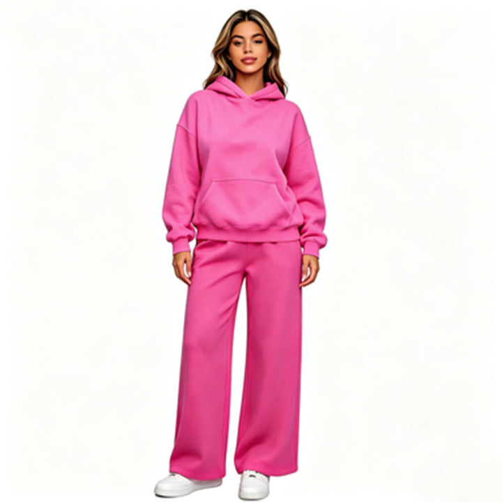 Damen Lässiger Kapuzenpullover mit weiten Hosen Echoarchiv