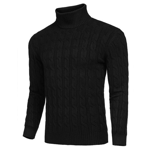Herren modischer Rollkragenpullover mit Zopfmuster Echoarchiv