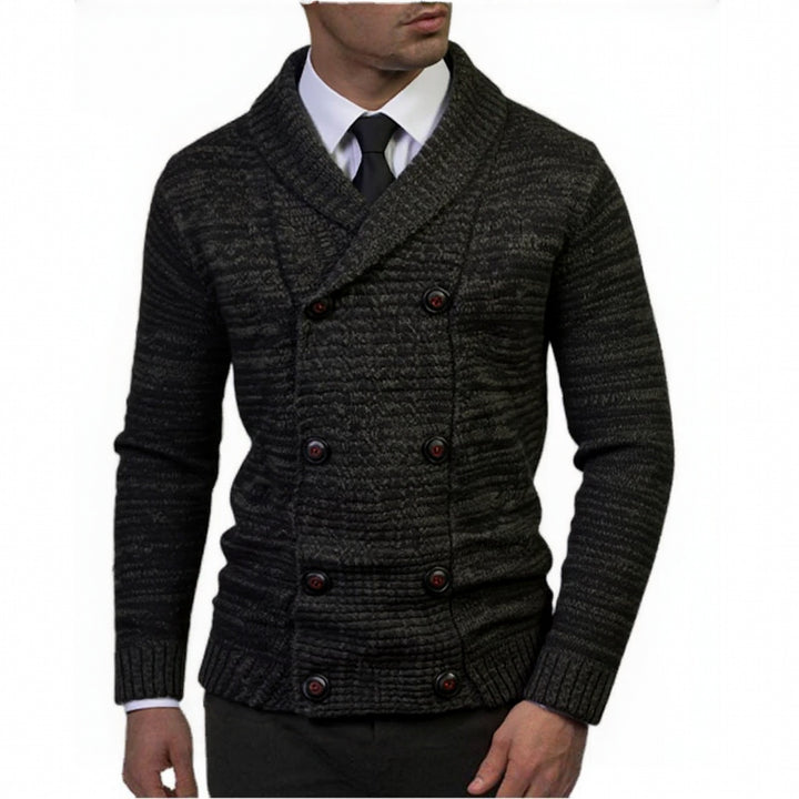 Herren modischer Strickpullover mit doppeltem Knopfverschluss und strukturiertem Design Echoarchiv