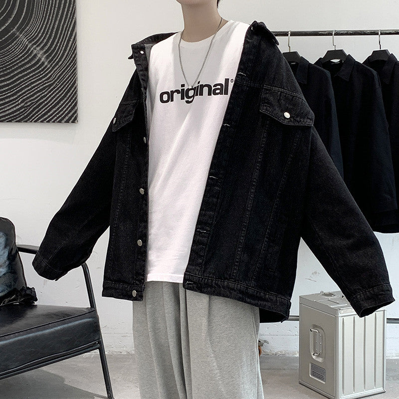 Herren Lässige Oversize Jeansjacke Echoarchiv