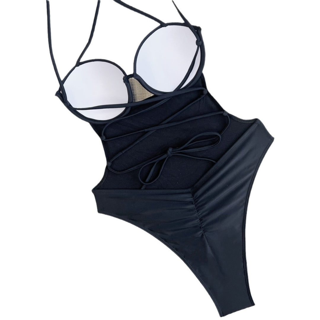 Damen Eleganter Einteiler Badeanzug mit verstellbaren Trägern Echo Archiv