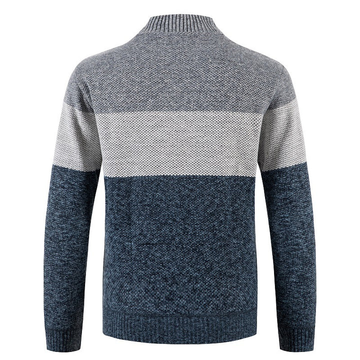 Herren Strickjacke mit modernem Reißverschluss und strukturiertem Muster Echoarchiv