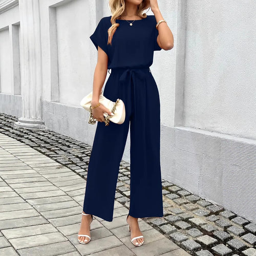 Damen Eleganter Jumpsuit mit Taillengürtel Echo Archiv