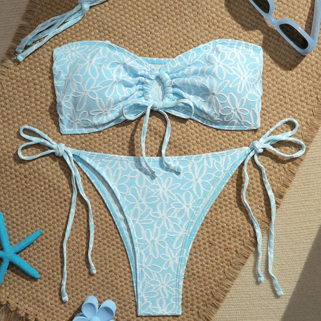 Damen Bandeau-Bikini-Set mit verspielten Rüschendetails Echo Archiv